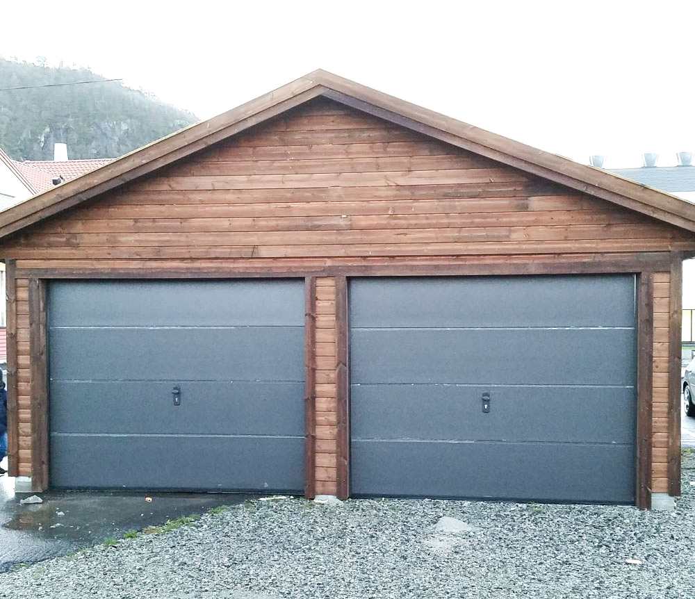 Wood Grain Color Overhead Automatic Control Steel Panel Garage Door